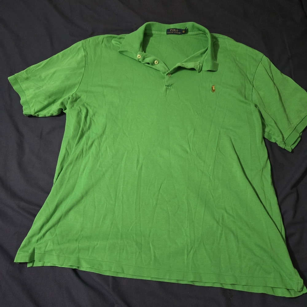 Polo by Ralph Lauren Green Shirt 2XLT With full Color Logo Extra Large Tall